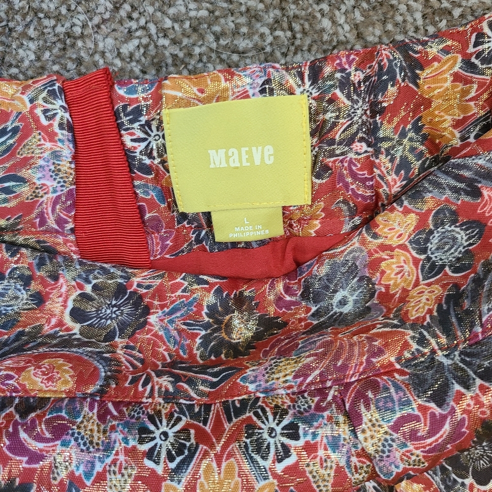 Maeve for Anthropologie Pleated Floral Skirt